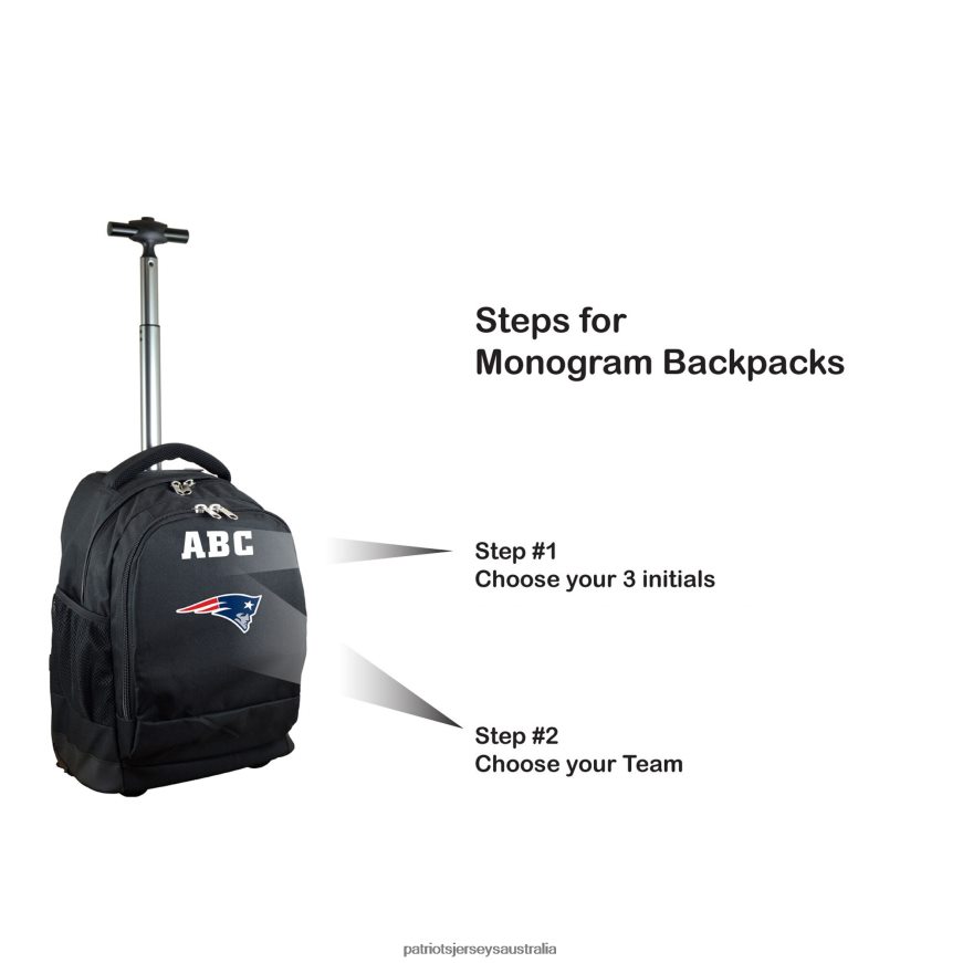 Kids MOJO Black 19'' Personalized Premium Wheeled Backpack ZZ06V22931 Patriots Jersey Accessories