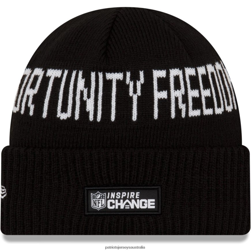 Kids New Era Black Social Justice Cuffed Knit Hat ZZ06V23013 Patriots Jersey Accessories