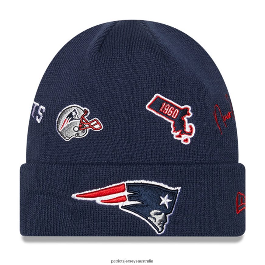 Kids New Era Navy Identity Cuffed Knit Hat ZZ06V23001 Patriots Jersey Accessories