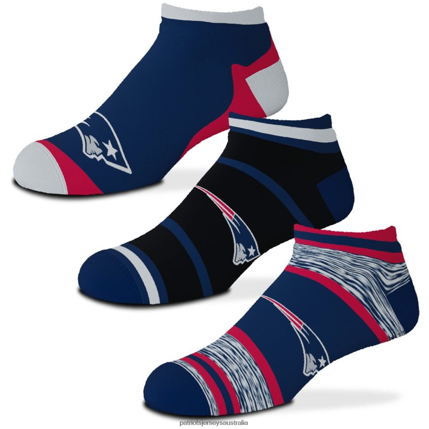 Kids For Bare Feet 3-Pack Cash Ankle Socks ZZ06V22909 Patriots Jersey Accessories