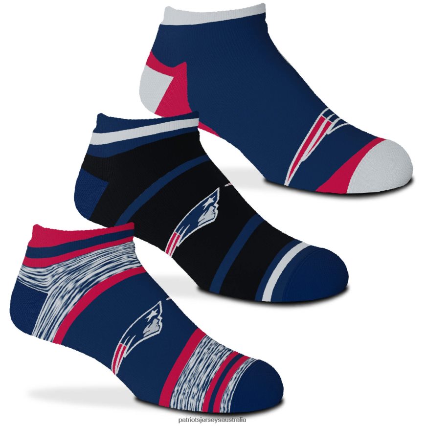 Kids For Bare Feet 3-Pack Cash Ankle Socks ZZ06V22909 Patriots Jersey Accessories