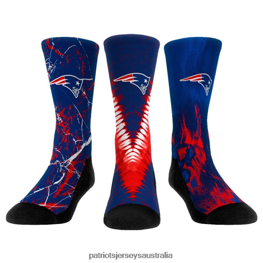 Kids Rock Em Socks 3-Pack Crew Socks Set ZZ06V22920 Patriots Jersey Accessories