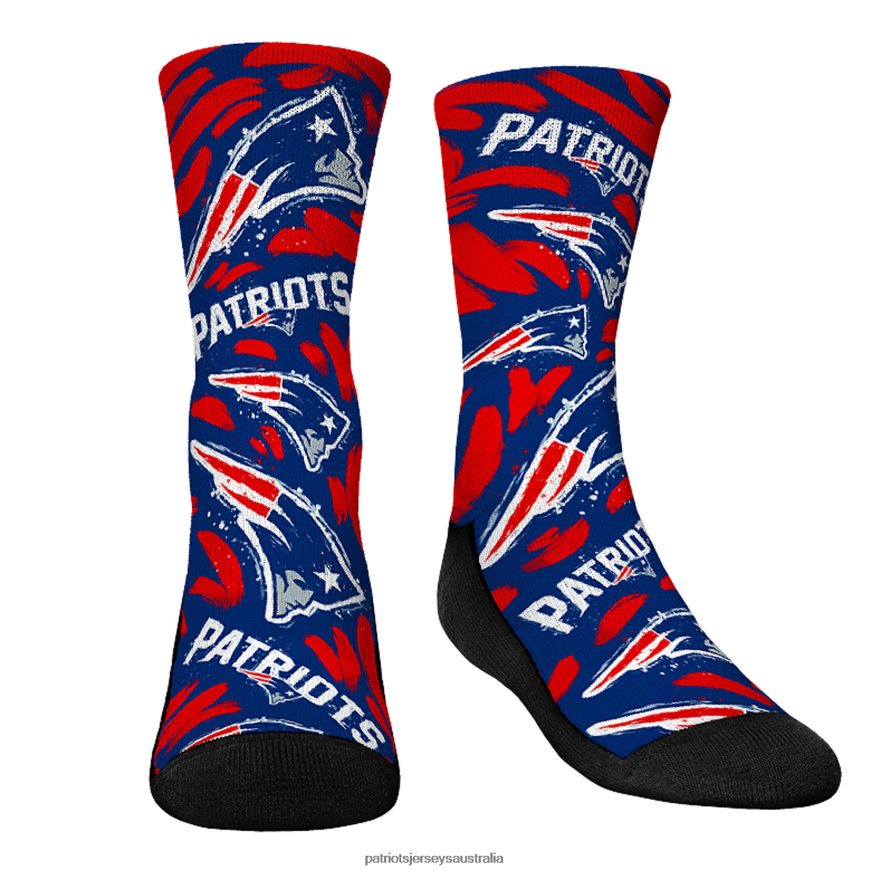 Kids Rock Em Socks Allover Logo & Paint Crew Socks ZZ06V22914 Patriots Jersey Accessories