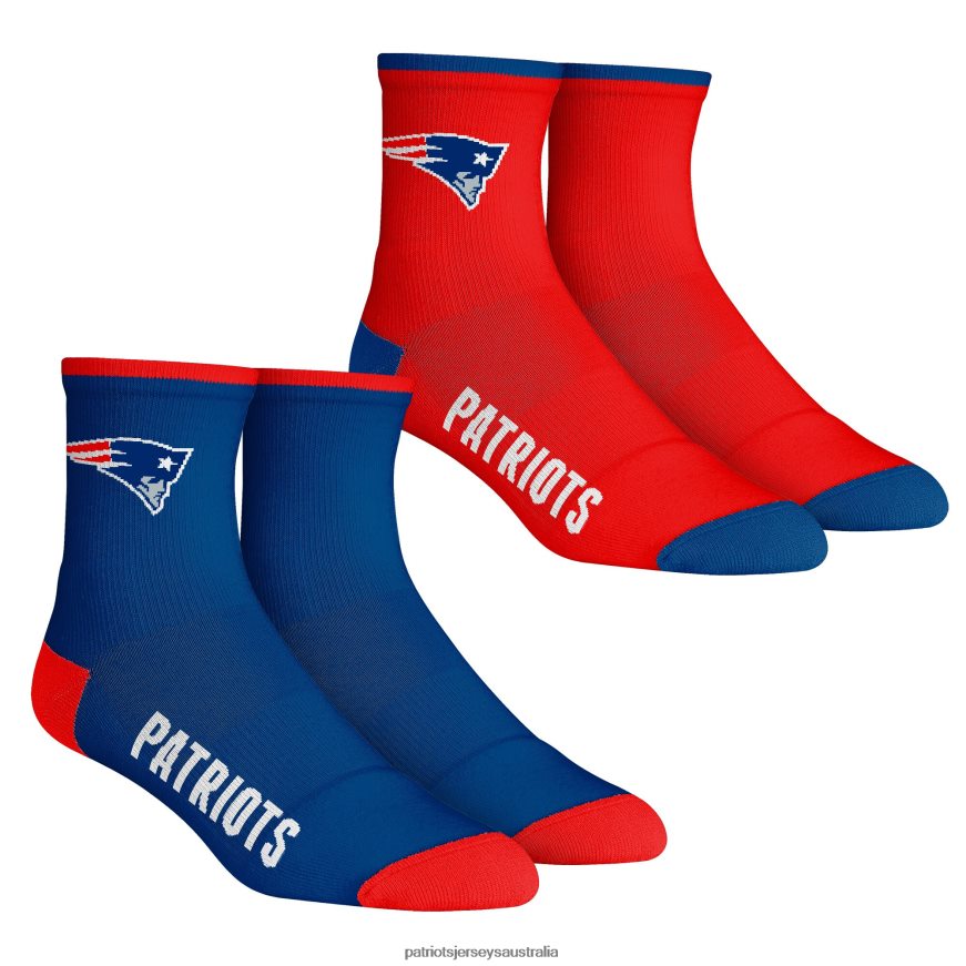 Kids Rock Em Socks Core Team 2-Pack Quarter Length Sock Set ZZ06V22906 Patriots Jersey Accessories