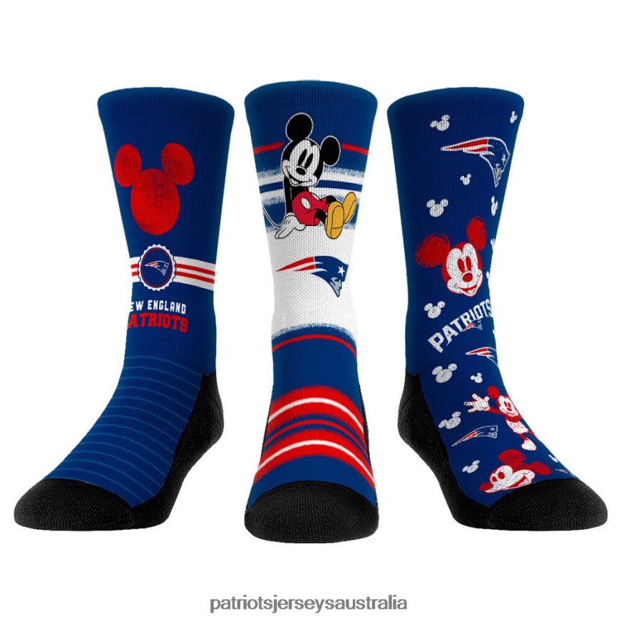 Kids Rock Em Socks Disney Three-Pack Crew Socks Set ZZ06V22923 Patriots Jersey Accessories