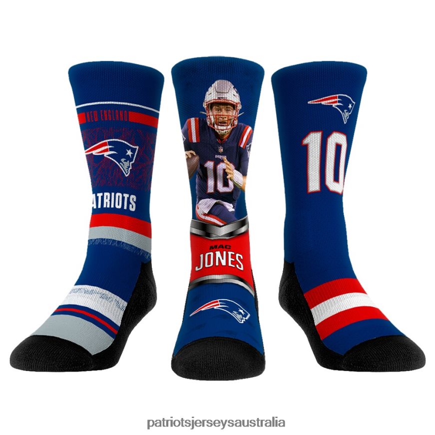 Kids Rock Em Socks Mac Jones 3-Pack Crew Socks Set ZZ06V22921 Patriots Jersey Accessories