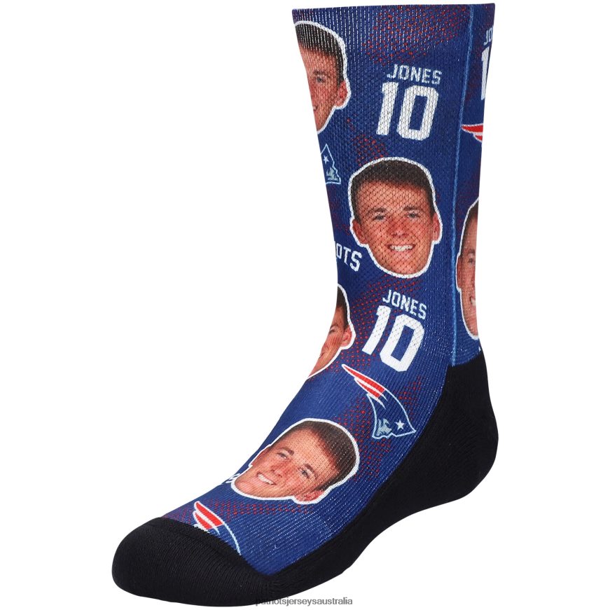 Kids Rock Em Socks Mac Jones Football Guy Crew Socks ZZ06V22908 Patriots Jersey Accessories
