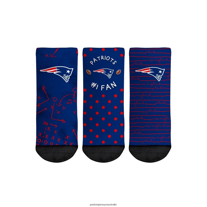 Kids Toddler Rock Em Socks #1 Fan 3-Pack Crew Socks Set ZZ06V22912 Patriots Jersey Accessories
