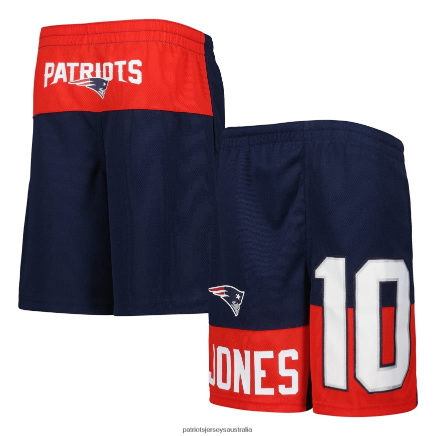 Kids Mac Jones Navy Player Name & Number Shorts ZZ06V23079 Patriots Jersey Clothing