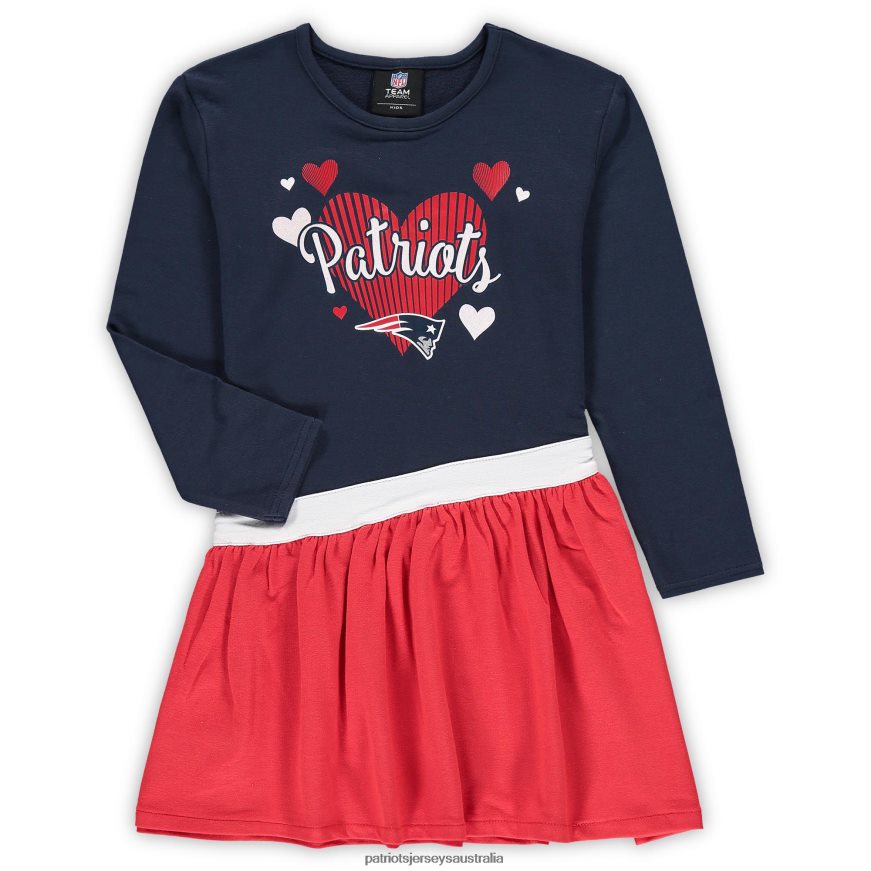 Kids Girls Preschool Navy All Hearts Jersey Tri-Blend Dress ZZ06V22938 Patriots Jersey Clothing