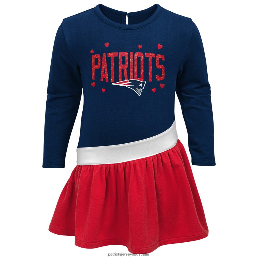 Kids Girls Toddler Navy/Red Heart To Heart Jersey Tunic Dress ZZ06V22940 Patriots Jersey Clothing