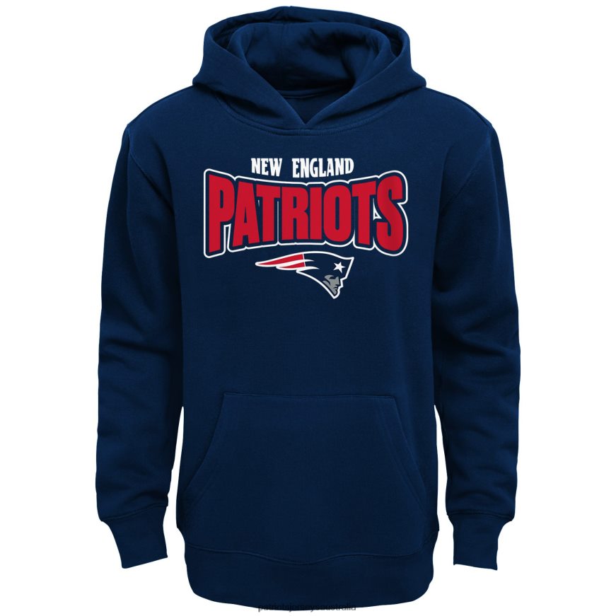Kids Navy Draft Pick Pullover Hoodie ZZ06V23024 Patriots Jersey Clothing