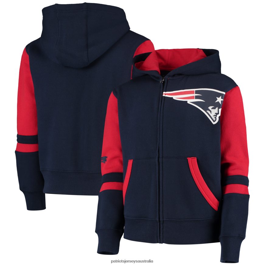 Kids Navy Stadium Full-Zip Hoodie ZZ06V23021 Patriots Jersey Clothing