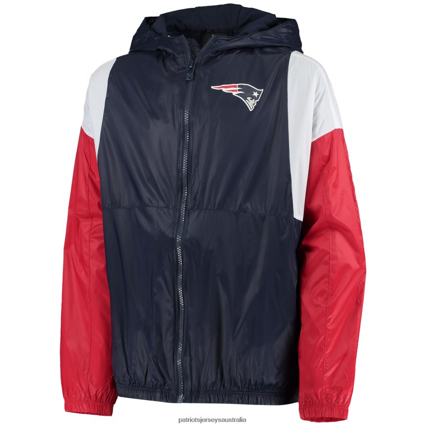 Kids Navy Two Man Rush Full-Zip Windbreaker Jacket ZZ06V23040 Patriots Jersey Clothing