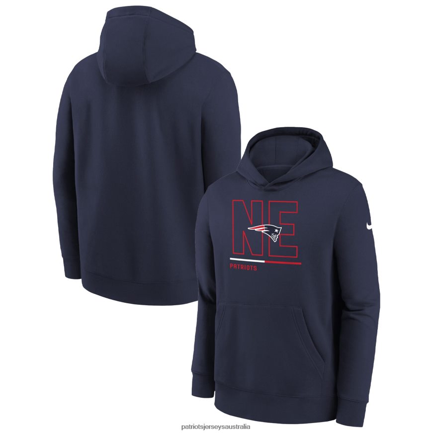 Kids Nike Navy City Code Pullover Hoodie ZZ06V23038 Patriots Jersey Clothing