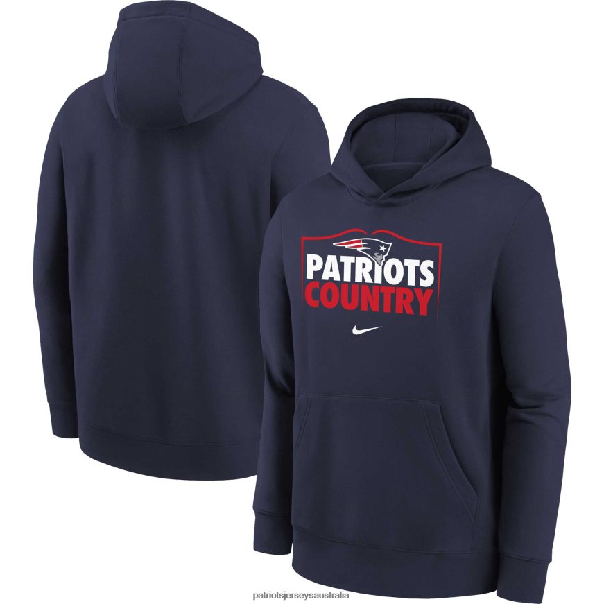 Kids Nike Navy Hometown Collection Pullover Hoodie ZZ06V23039 Patriots Jersey Clothing