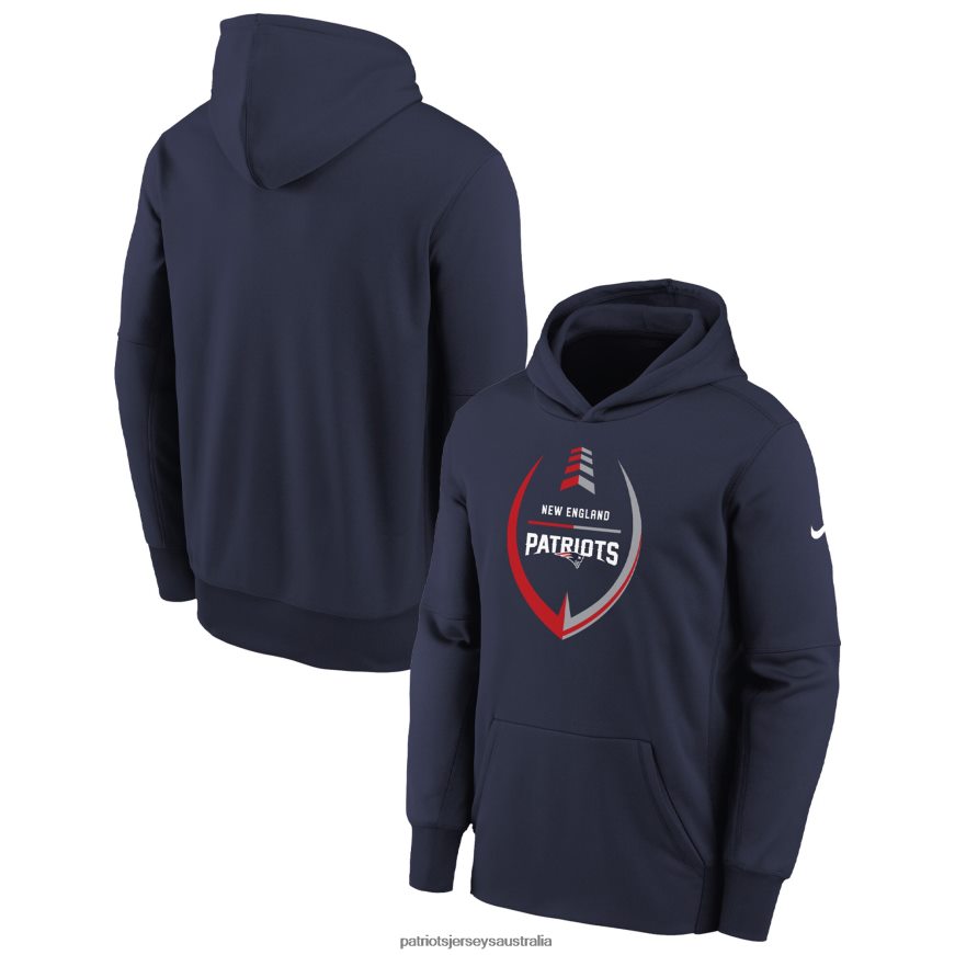 Kids Nike Navy Icon Performance Pullover Hoodie ZZ06V23037 Patriots Jersey Clothing