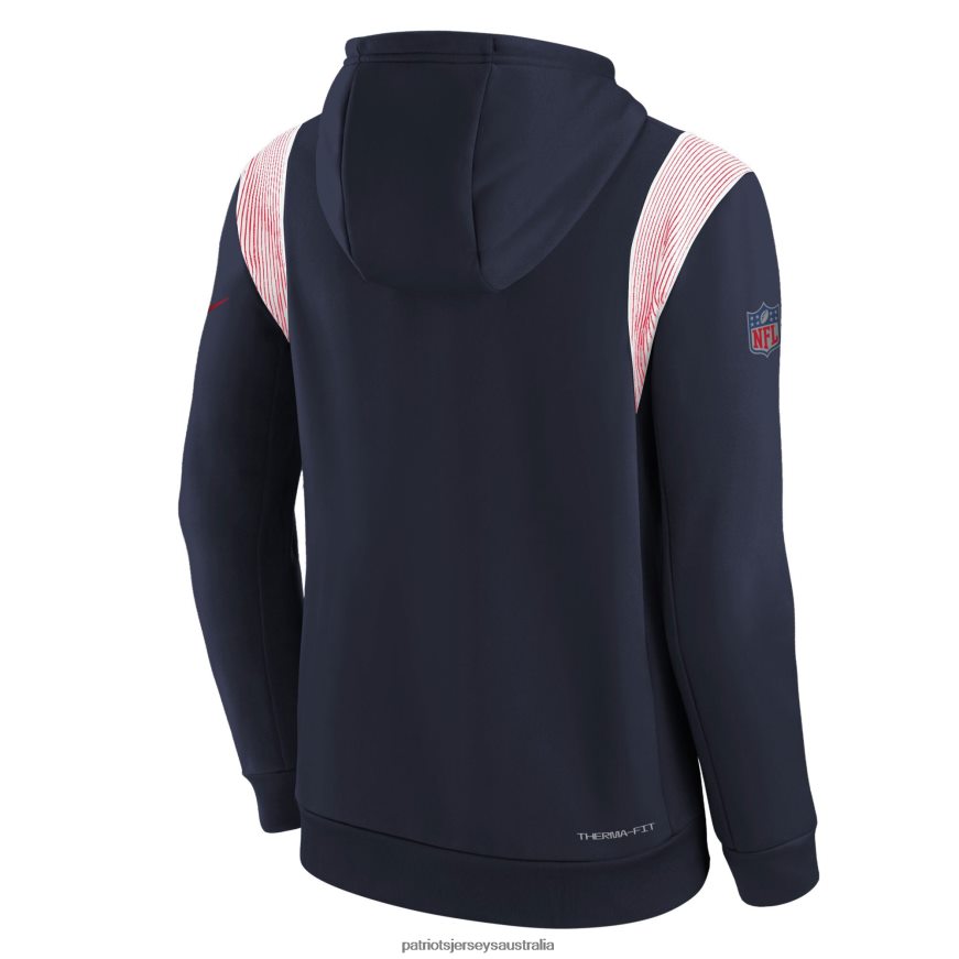 Kids Nike Navy Sideline Fleece Performance Pullover Hoodie ZZ06V23035 Patriots Jersey Clothing