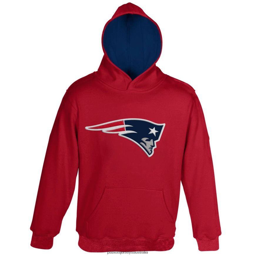 Kids Toddler Red Fan Gear Primary Logo Pullover Hoodie ZZ06V23027 Patriots Jersey Clothing