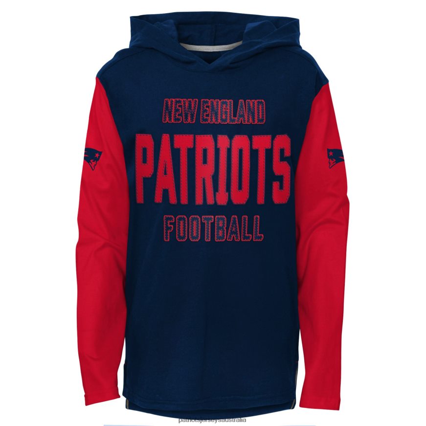 Kids Navy Heritage Long Sleeve Hoodie T-Shirt ZZ06V23116 Patriots Jersey Clothing
