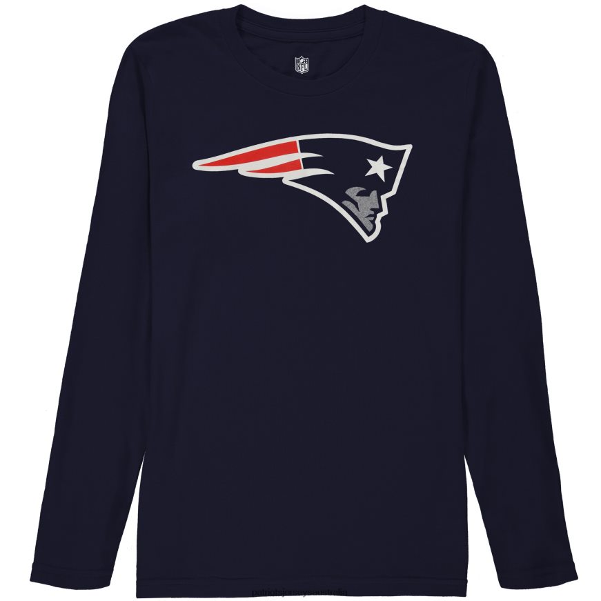 Kids Team Logo Long Sleeve T-Shirt - Navy Blue ZZ06V23118 Patriots Jersey Clothing