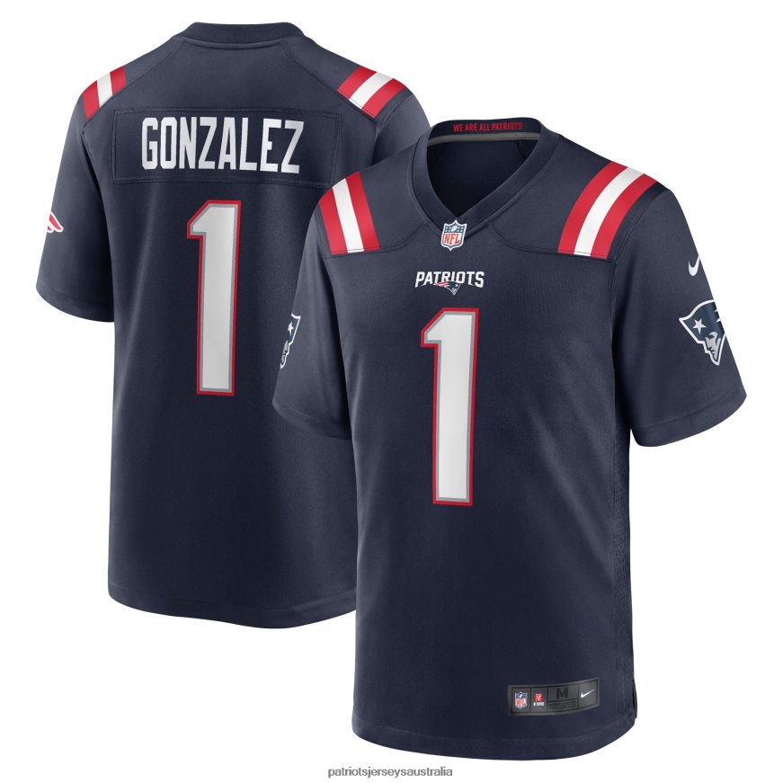 Kids Nike Christian Gonzalez Navy 2023 NFL Draft First Round Pick Game Jersey ZZ06V23050 Patriots Jersey Clothing