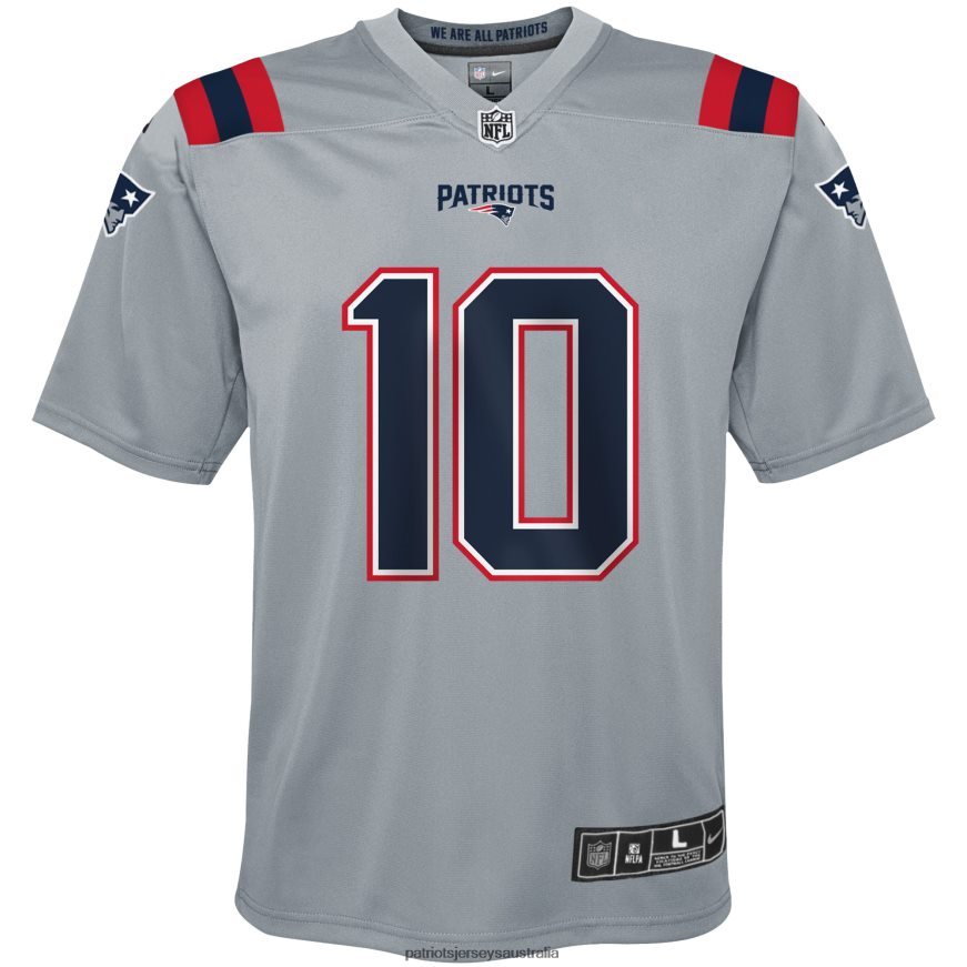 Kids Nike Mac Jones Gray Inverted Game Jersey ZZ06V23055 Patriots Jersey Clothing