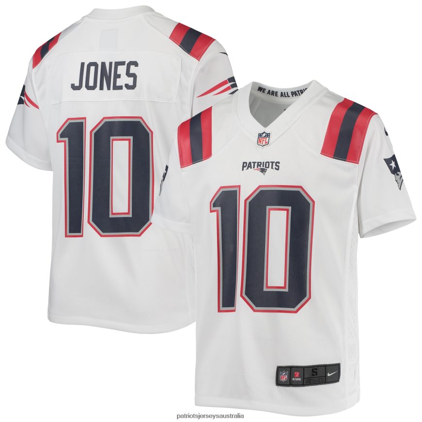 Kids Nike Mac Jones White Game Jersey ZZ06V23054 Patriots Jersey Clothing