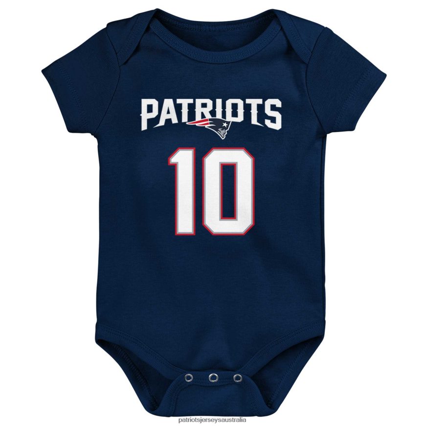 Kids Infant Mac Jones Navy Mainliner Player Name & Number Bodysuit ZZ06V23072 Patriots Jersey Clothing