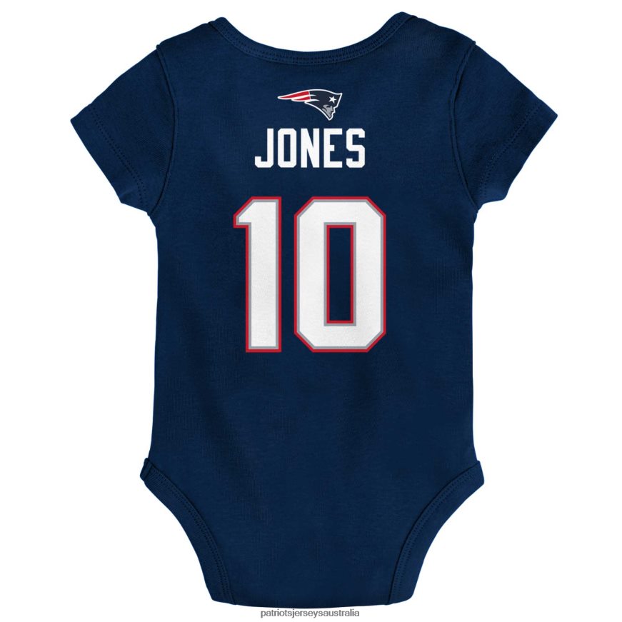 Kids Newborn & Infant Mac Jones Navy Mainliner Player Name & Number Bodysuit ZZ06V23071 Patriots Jersey Clothing