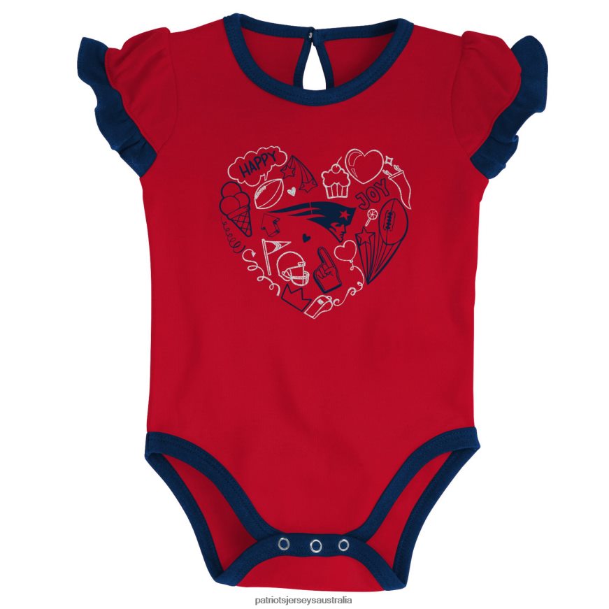 Kids Newborn & Infant Navy/Red Too Much Love Two-Piece Bodysuit Set ZZ06V23073 Patriots Jersey Clothing
