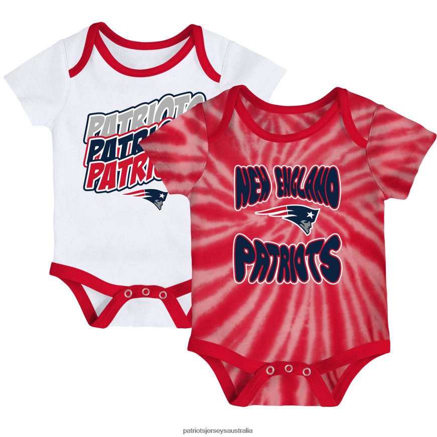 Kids Newborn & Infant Red/White Monterey Tie-Dye 2-Pack Bodysuit Set ZZ06V23077 Patriots Jersey Clothing