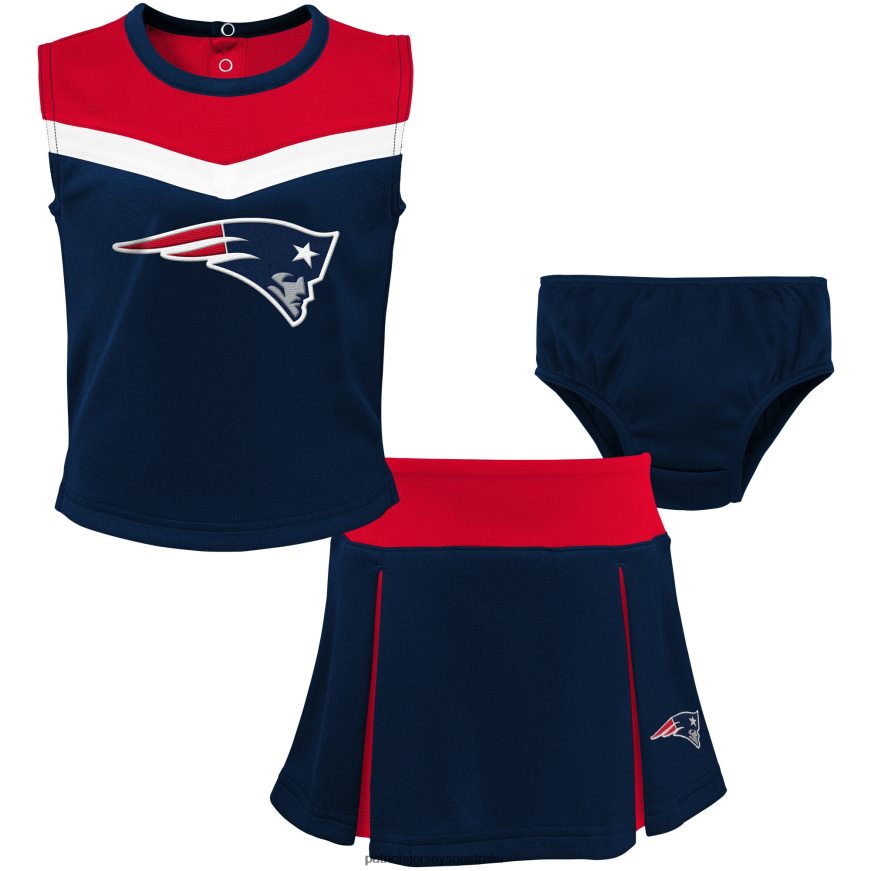 Kids Girls Toddler Navy/Red Two-Piece Spirit Cheerleader Set with Bloomers ZZ06V22939 Patriots Jersey Clothing