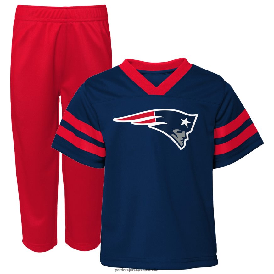 Kids Toddler Navy/Red Red Zone V-Neck Jersey Top & Pants Set ZZ06V23060 Patriots Jersey Clothing