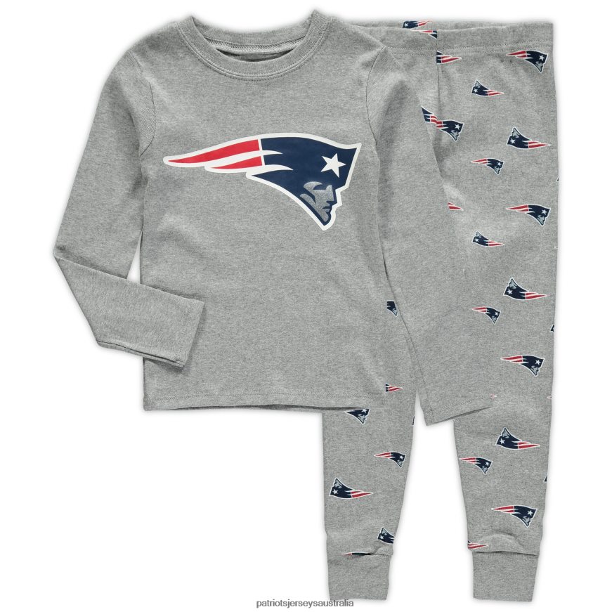 Kids Toddler Heathered Gray Sleep Set ZZ06V23082 Patriots Jersey Clothing