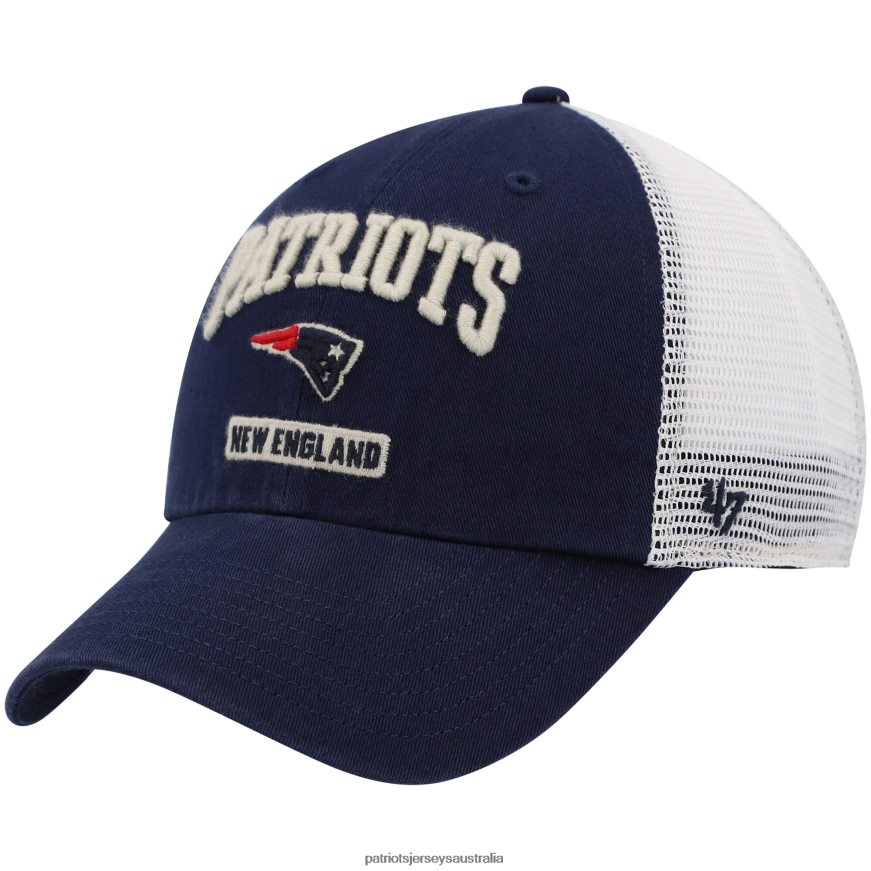 Men 47 Navy/White Morgantown Trucker Clean Up Snapback Hat ZZ06V2431 Patriots Jersey Accessories