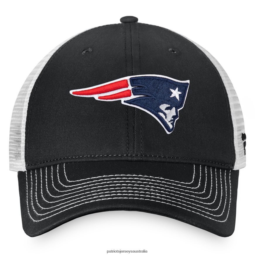 Men Fanatics Branded Black/White Fundamental Trucker Unstructured Adjustable Hat ZZ06V2281 Patriots Jersey Accessories