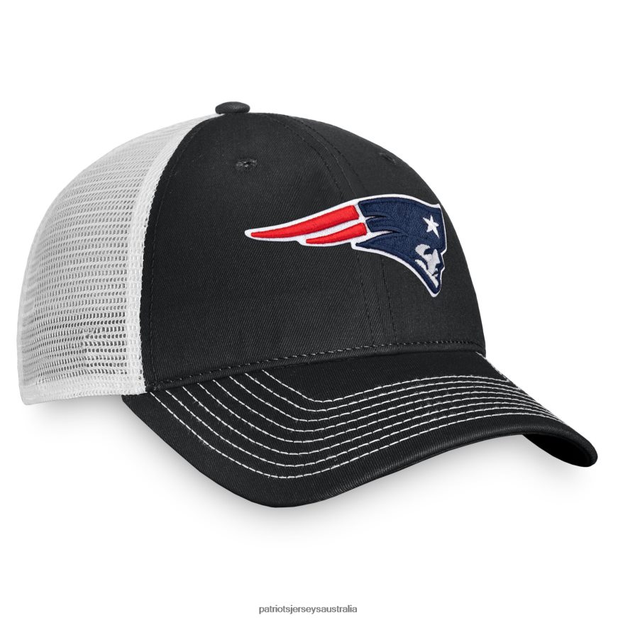 Men Fanatics Branded Black/White Fundamental Trucker Unstructured Adjustable Hat ZZ06V2281 Patriots Jersey Accessories