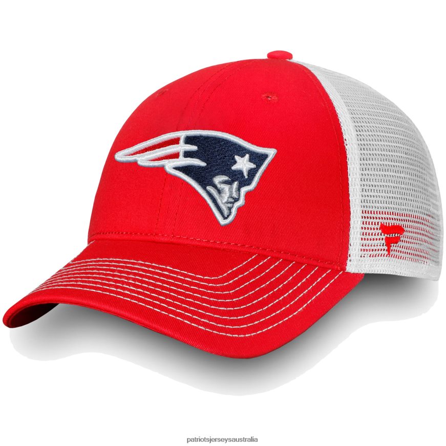 Men Fanatics Branded Red/White Fundamental Trucker Unstructured Adjustable Hat ZZ06V2406 Patriots Jersey Accessories