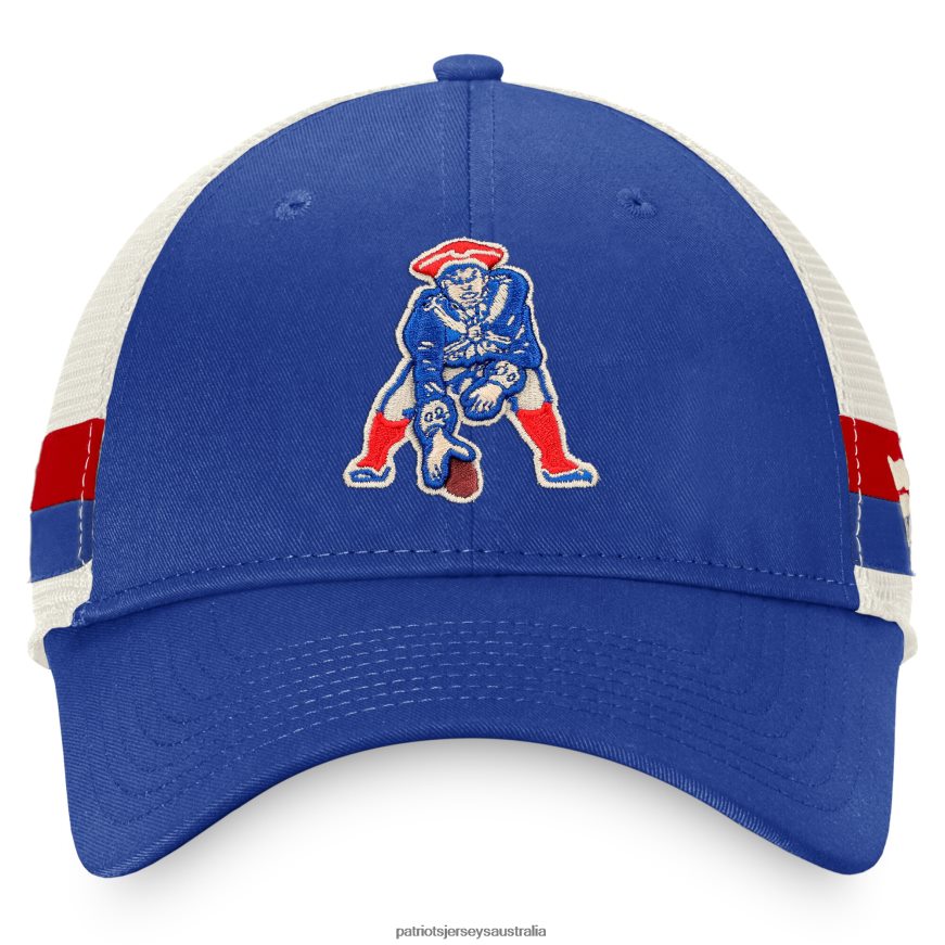 Men Fanatics Branded Royal/White Historic Logo Iconic Team Stripe Trucker Snapback Hat ZZ06V2356 Patriots Jersey Accessories