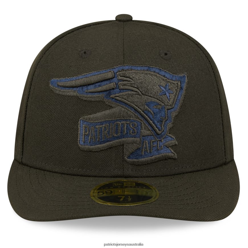 Men New Era Black 2022 Sideline 59FIFTY Low Profile Pop Fitted Hat ZZ06V2426 Patriots Jersey Accessories