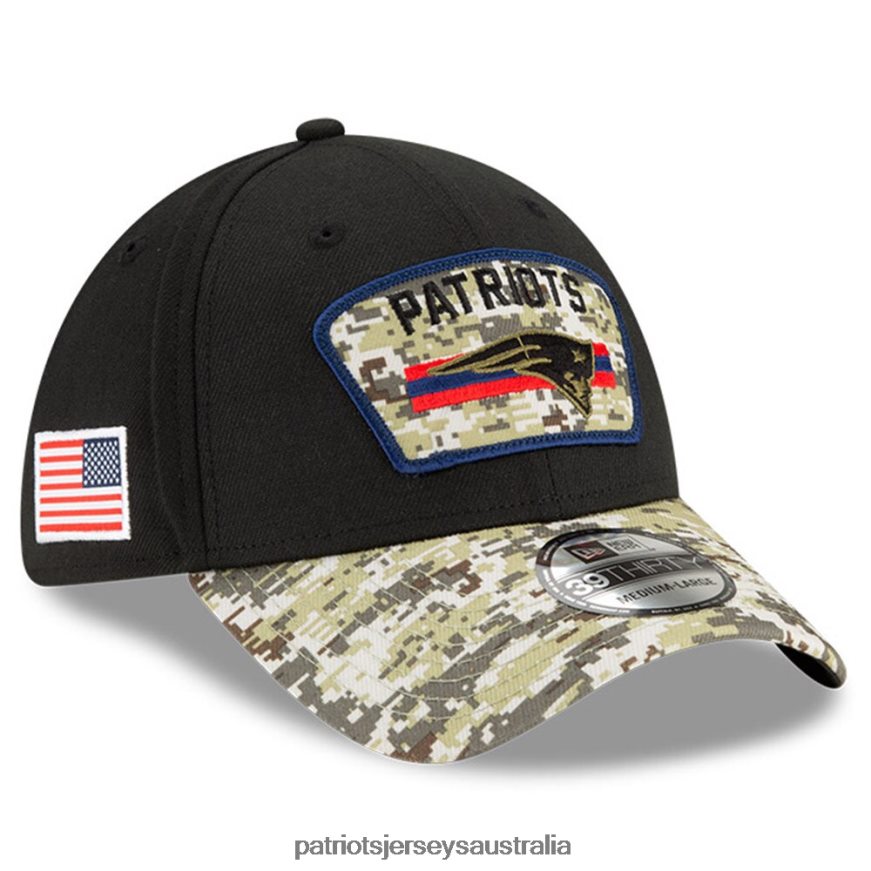 Men New Era Black/Camo 2021 Salute To Service 39THIRTY Flex Hat ZZ06V2423 Patriots Jersey Accessories