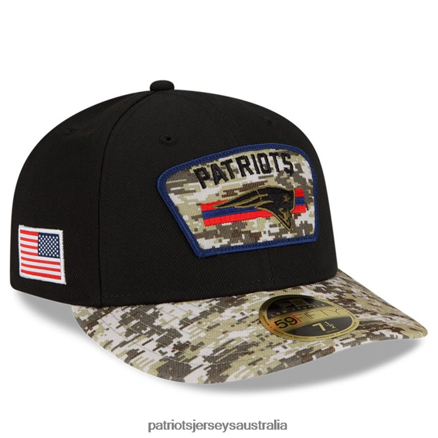 Men New Era Black/Camo 2021 Salute To Service Low Profile 59FIFTY Fitted Hat ZZ06V2324 Patriots Jersey Accessories