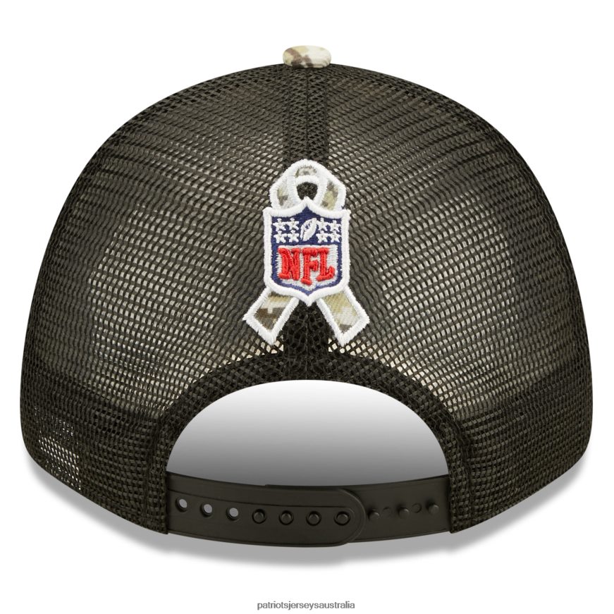 Men New Era Black/Camo 2022 Salute To Service 9FORTY Snapback Trucker Hat ZZ06V2372 Patriots Jersey Accessories