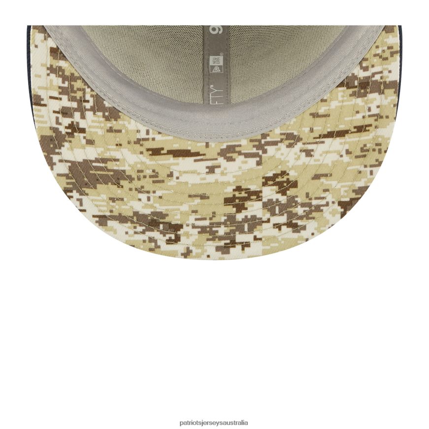 Men New Era Black/Navy 2022 Salute To Service 9FIFTY Snapback Hat ZZ06V2329 Patriots Jersey Accessories