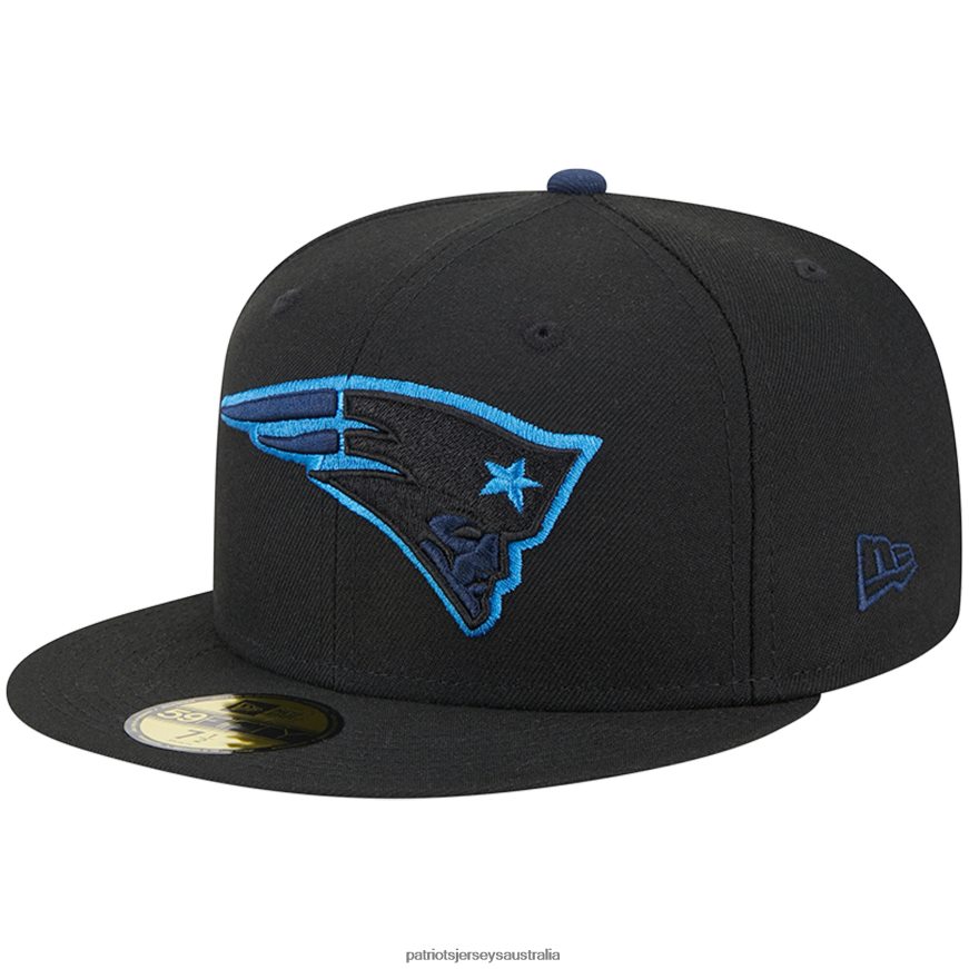Men New Era Black Pop 59FIFTY Fitted Hat ZZ06V2120 Patriots Jersey Accessories