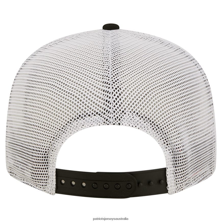 Men New Era Black Quad II 9FIFTY Trucker Snapback Hat ZZ06V2123 Patriots Jersey Accessories