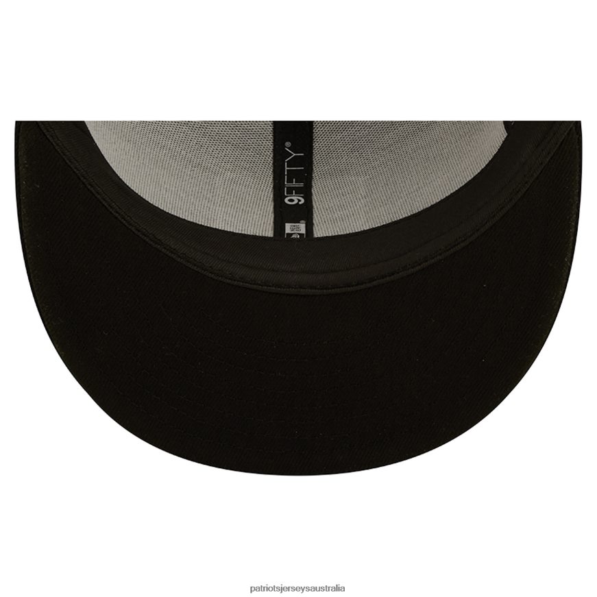 Men New Era Black Quad II 9FIFTY Trucker Snapback Hat ZZ06V2123 Patriots Jersey Accessories