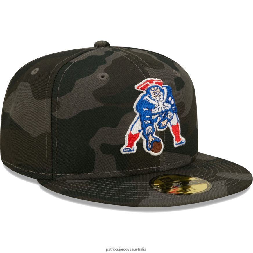 Men New Era Black Throwback Logo Camo 59FIFTY Fitted Hat ZZ06V2215 Patriots Jersey Accessories