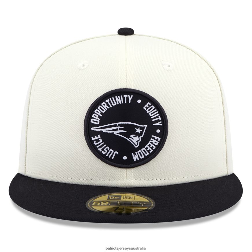 Men New Era Cream/Black 2022 Inspire Change 59FIFTY Fitted Hat ZZ06V2259 Patriots Jersey Accessories